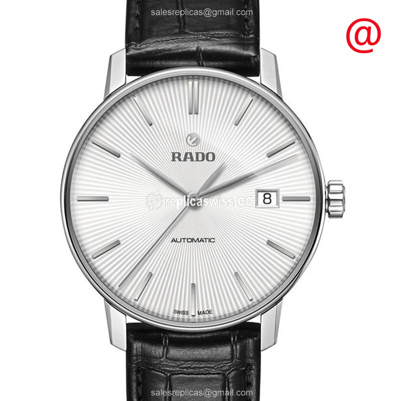 Rado R22860015 Coupole Classic Automatic | White Dial | Steel Case | Black Alligator Strap Watch