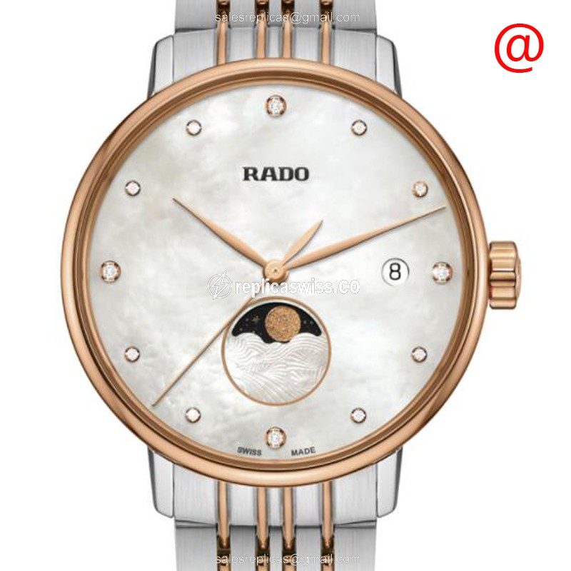 Rado R22883923 COUPOLE CLASSIC | White Dial | 18kt Gold & Steel Case Watch