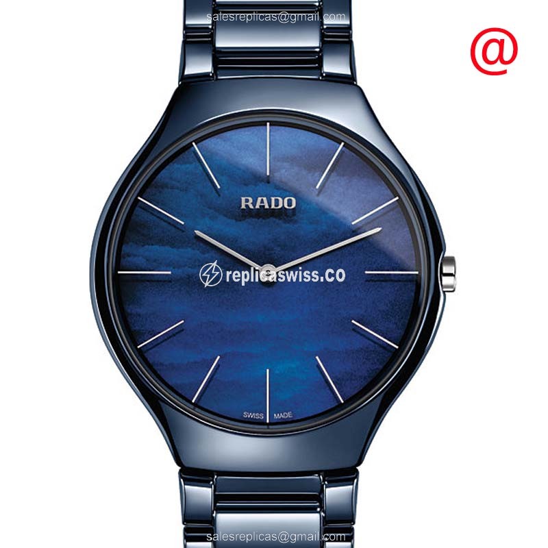 Rado R27005902 TRUE THINLINE Ceramic Replica, Blue Dial & Quartz Movement Watch