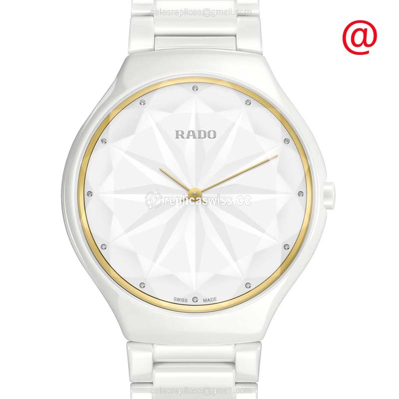 Rado R27007702 True Thinline Watch in White Ceramic with石英 Movement