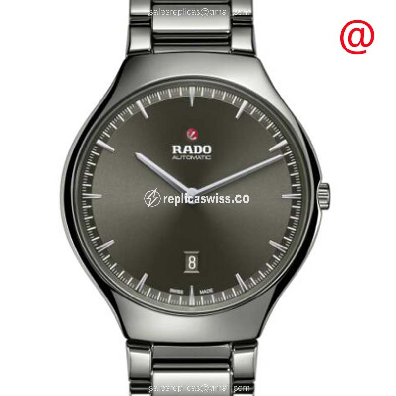Rado R27088102 True Thinline Automatic: Gray Ceramic Dial, Grey Ceramic Strap Watch