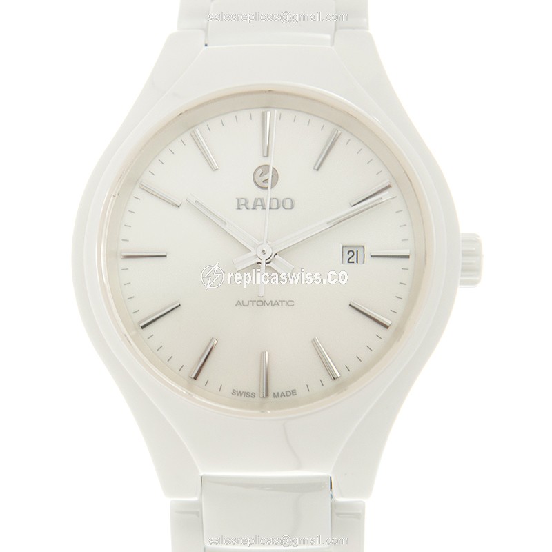 Rado R27244012 Luxury Ceramic Watch with White Dial & Automatic Movement