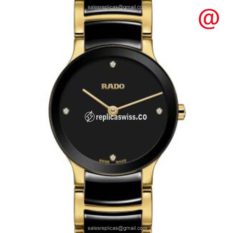 Rado R30189712 Centrix Steel Case Black Dial, Swiss Quartz Movement Luxury Replica Watch