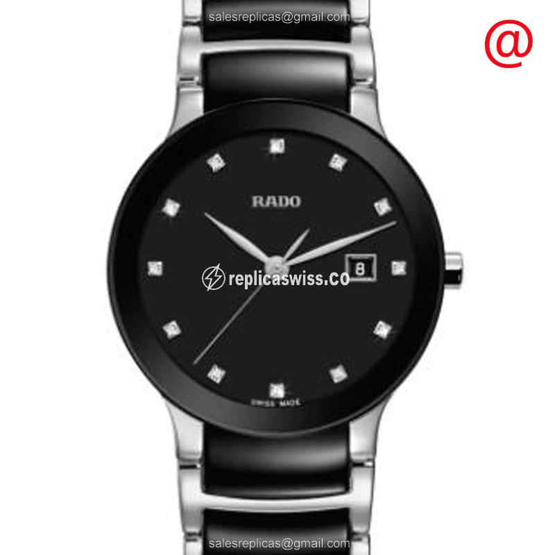 Rado R30935752 Centrix Steel Case Black Dial Quartz Movement Watch