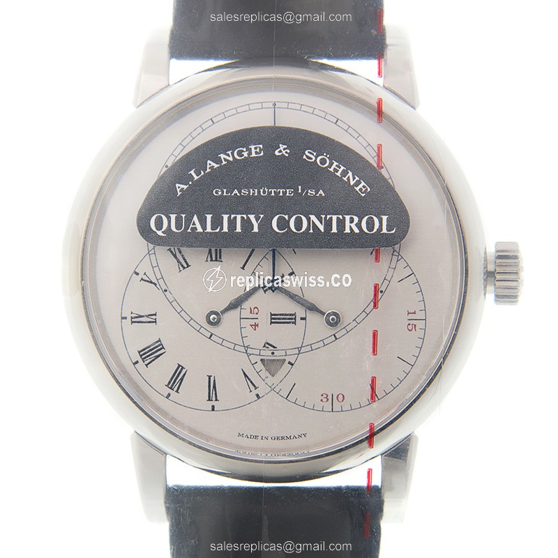Richard Lange Model -252.025 Replica, Automatic Movement, 950 Platinum Case, Gray Dial, Black
