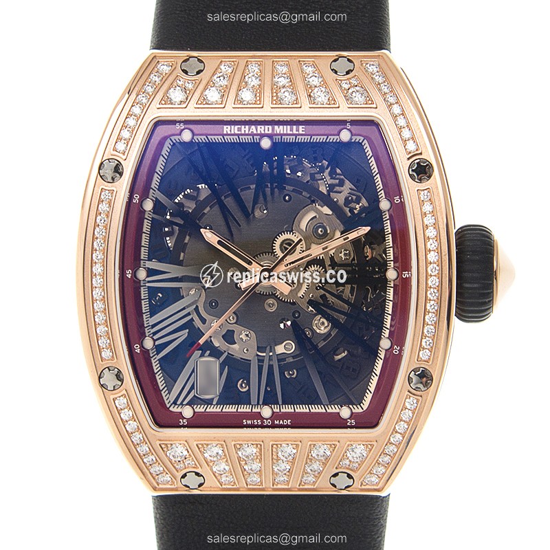 Richard Mille RM023-RG-MED-BK Replica Watch | Automatic Movement, 18kt Rose Gold Case, Silver Dial