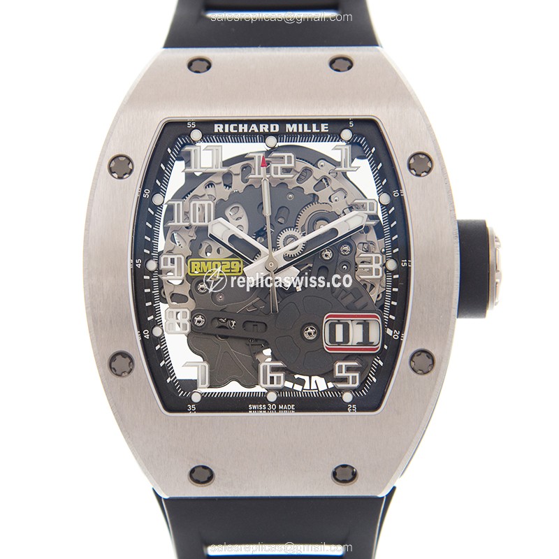 Richard Mille RM029-TI Man Series Replica, Automatic Movement, Black Dial & Titanium Case Watch