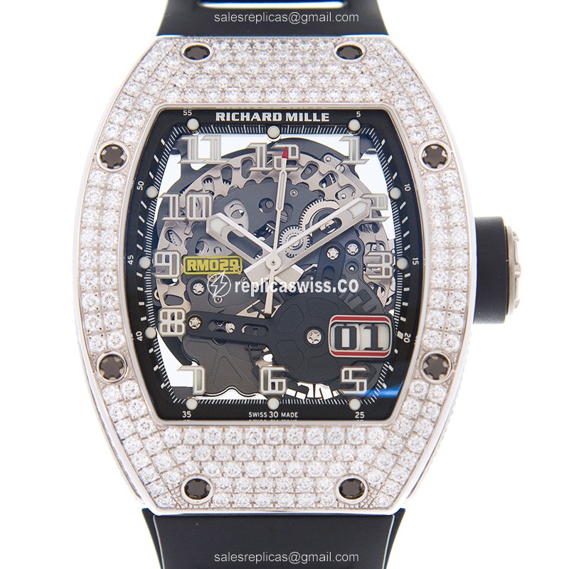 Richard Mille RM029-WG Man Series Automatic Watch | Skull Dial, Stainless Steel Case