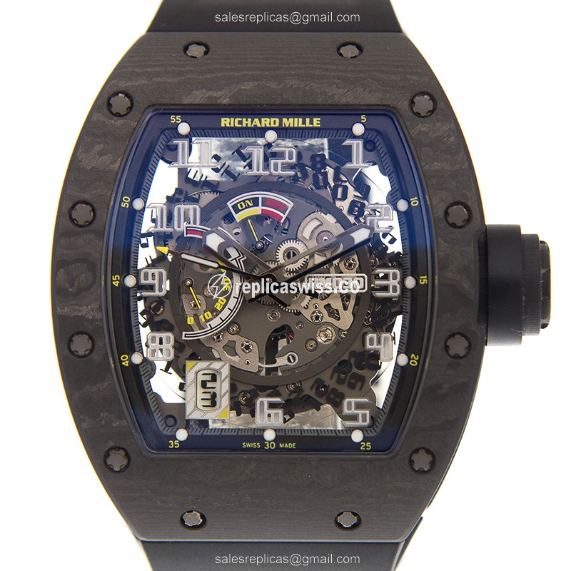 Richard Mille RM030 Silver Dial | Automatic Movement | Rubber Strap Luxury Replica Watch