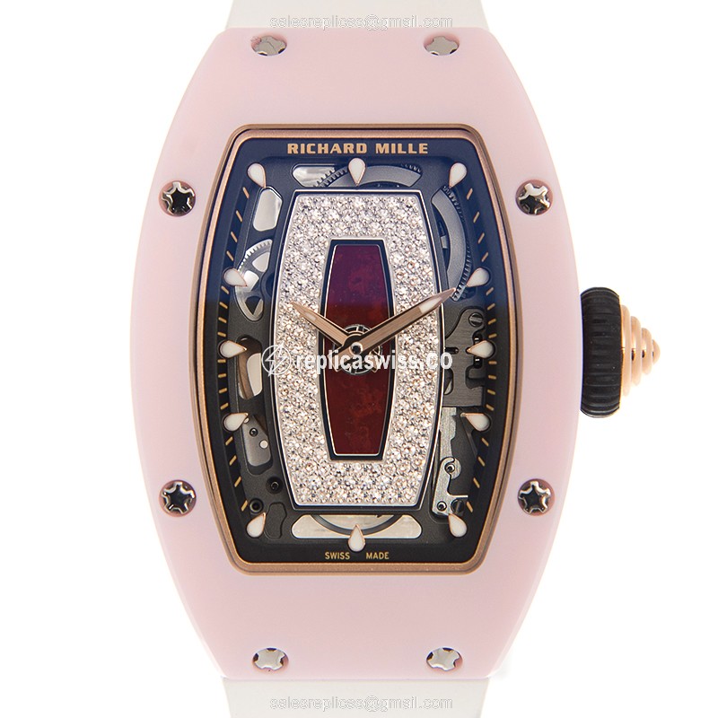 Richard Mille RM07-01 Replica: Silver Dial, Automatic Movement, Ceramic Case Watch