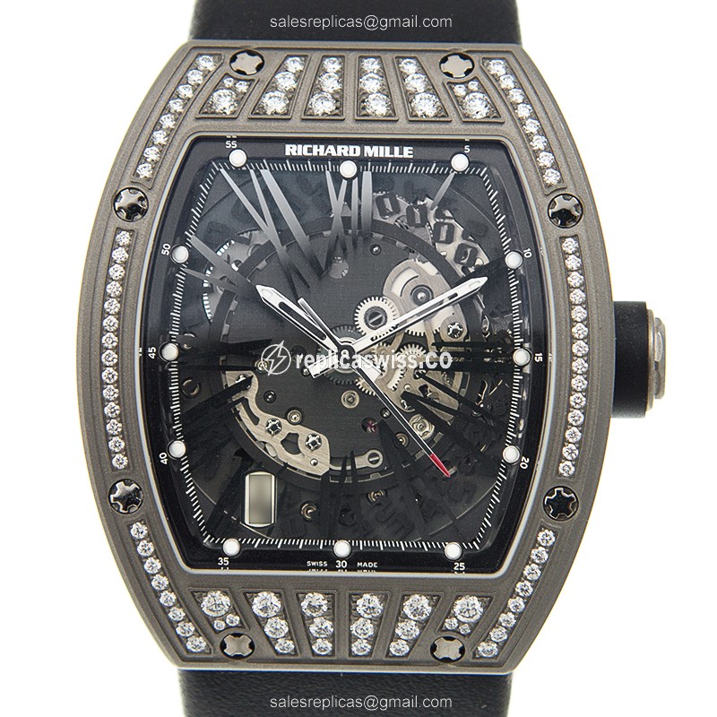 Richard Mille RM23 Titanium Automatic, Silver Dial, Black Cowhide Strap Watch