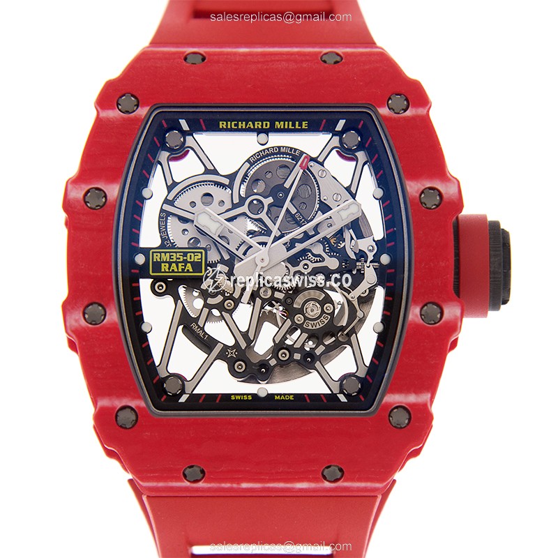 Richard Mille RM35-02 NADAL QTPT Automatic Carbon Fiber Timepiece | Silver Dial, Rubber Strap Watch