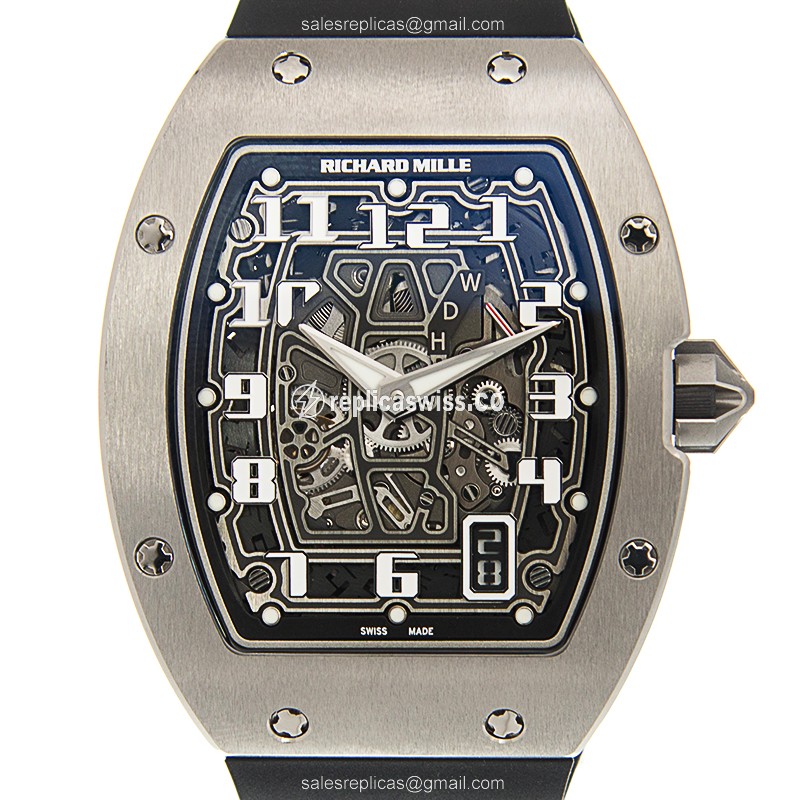 Richard Mille RM67-01 Black Dial Automatic Titanium Replica, Rubber Strap, Sapphire Crystal Watch