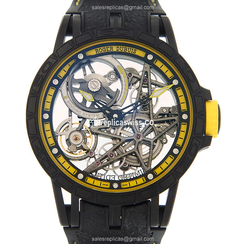 Roger Dubuis RDDBEX0616 Excalibur Replica | Automatic | Titanium Case & Black Rubber Strap Watch
