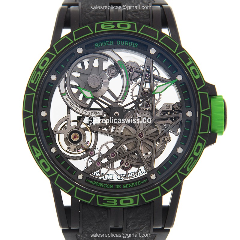 Roger Dubuis RDDBEX0706 Excalibur Replica | Automatic Movement, Titanium Case, Skull Dial Watch