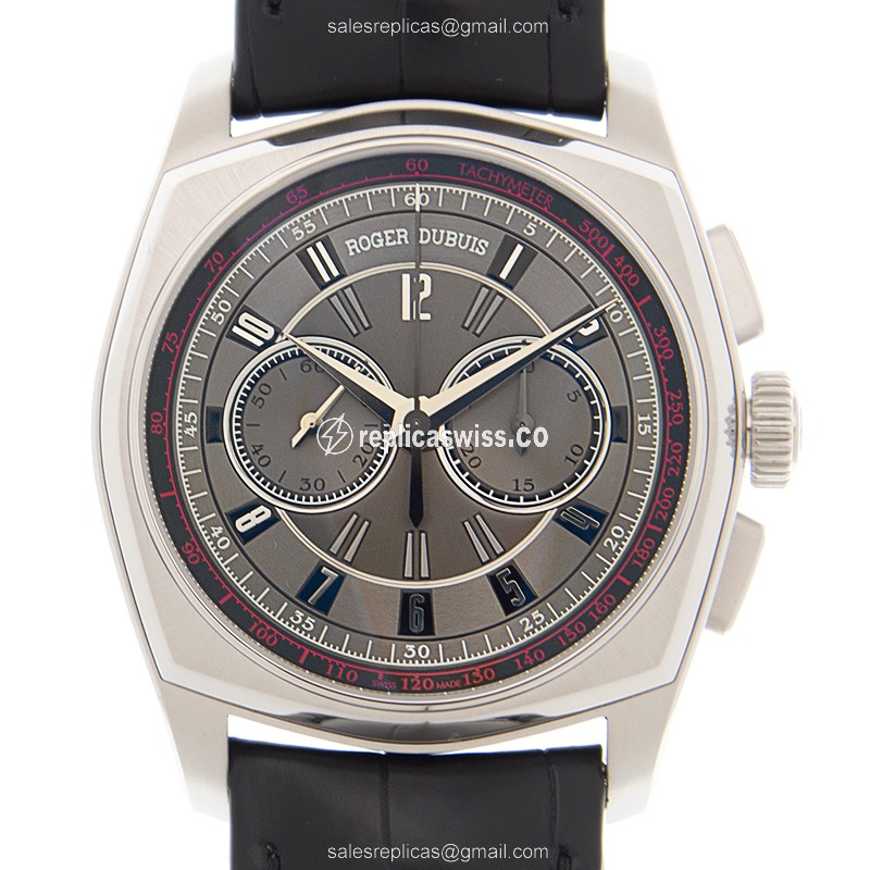 Roger Dubuis RDDBMG0005 La Monegasque Automatic Steel Case with Gray Dial & Leather Strap Watch