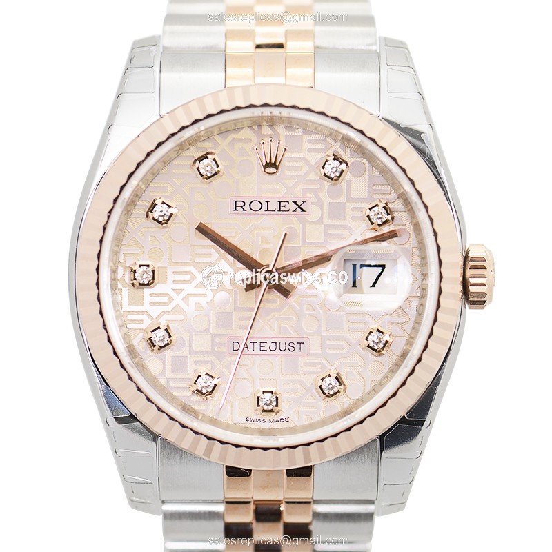 Rolex 116231J DATEJUST Automatic Replica | 18kt Steel & Rose Gold, Pink Dial Watch