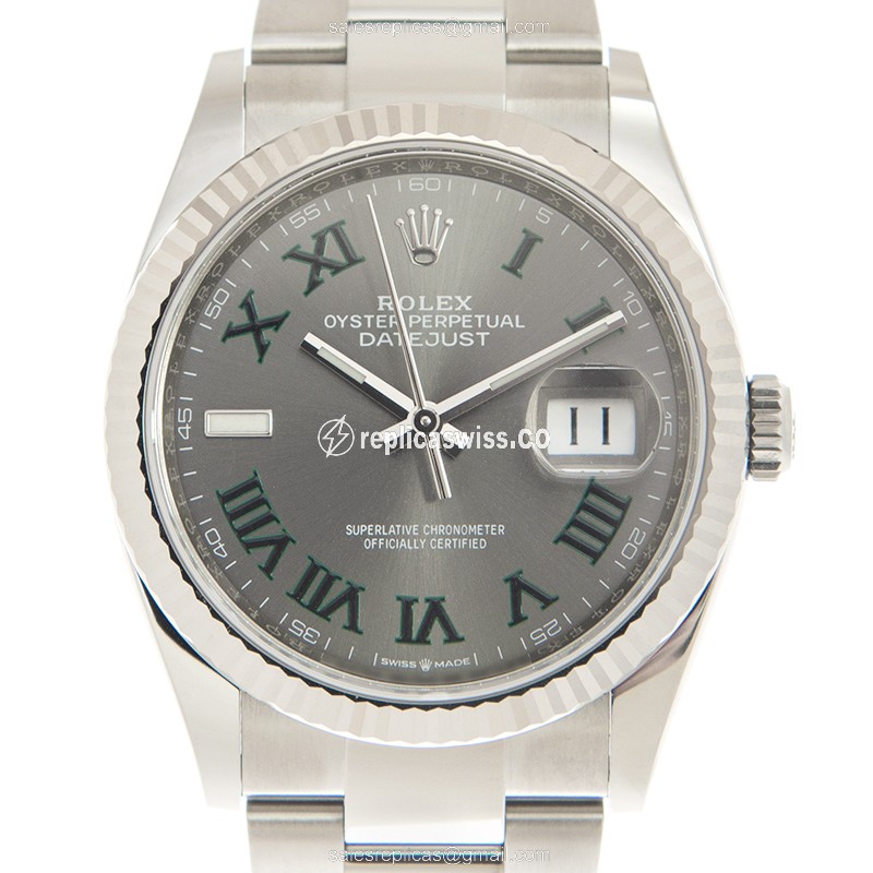 Rolex 126234-0046 DATEJUST Replica in 18kt Steel & Green Dial | Automatic Movement Watch