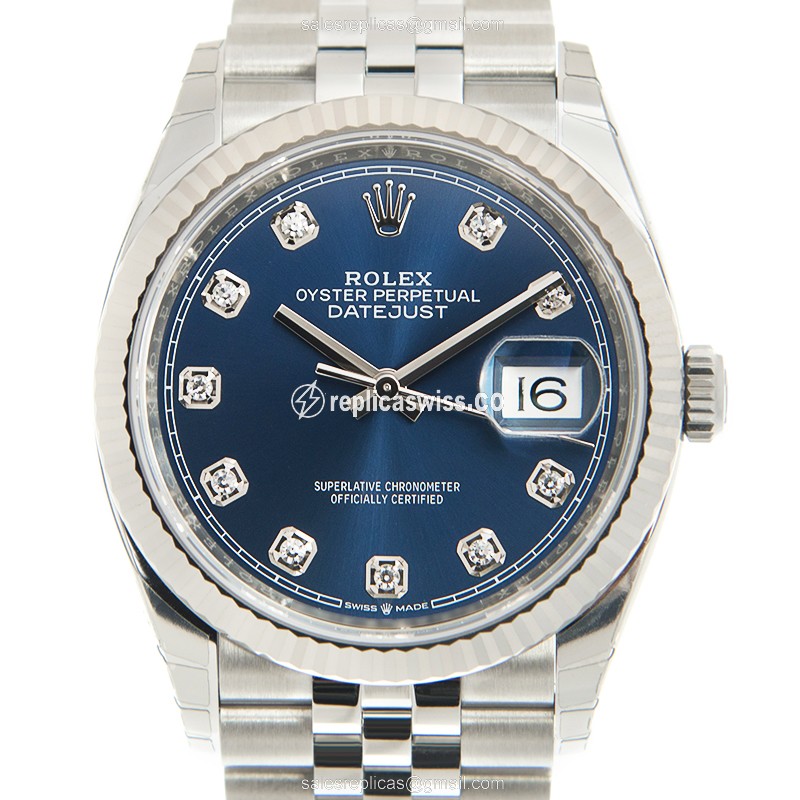 Rolex Datejust 126234-0037 Replica in 18kt Gold & Silver, Automatic Movement with Blue Dial Watch