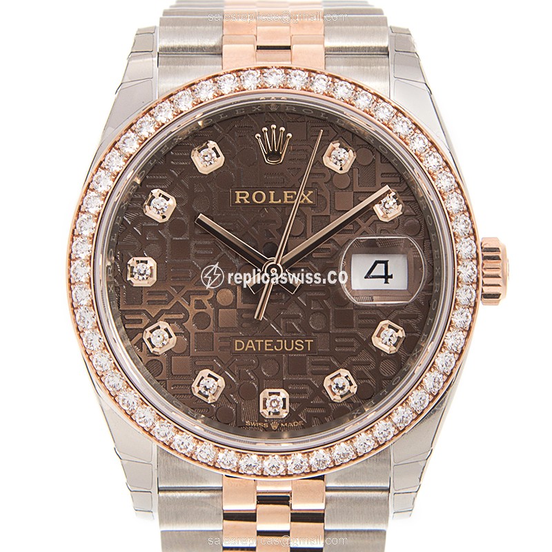 Rolex Datejust 126281RBR Replica | Automatic Movement, 18kt Gold Case & Brown Dial Watch