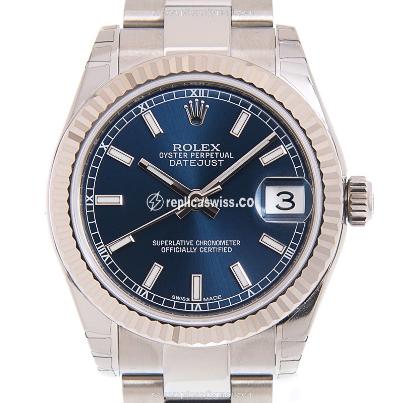 Rolex DATEJUST 178274-0038 Replica in 18kt Gold with Automatic Movement Blue Dial Watch