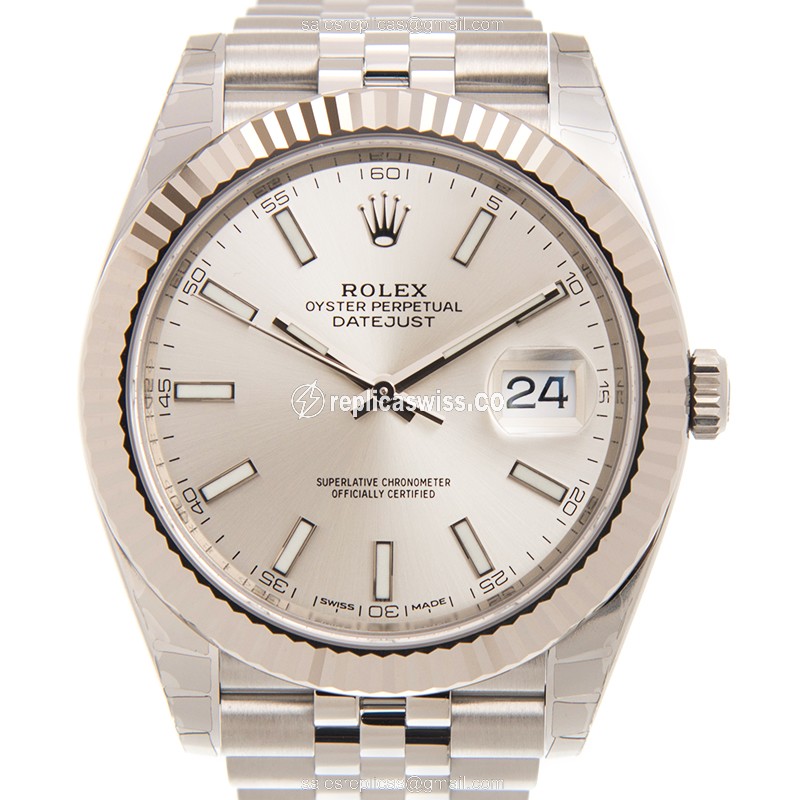 Rolex DATEJUST M126334-0004 Replica, Automatic Movement, Silver Dial & Clasp Watch