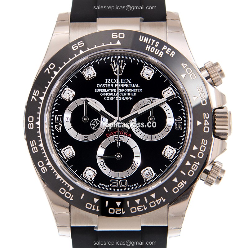 Rolex Daytona 116519LN-0025/22 Replica | Automatic Movement, Black Rubber Strap Watch