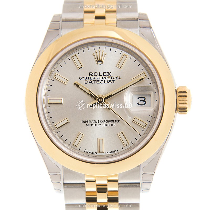 Rolex LADY DATEJUST 279163-0019 Replica, Silver Dial & 18kt Gold Case, Automatic Movement Watch