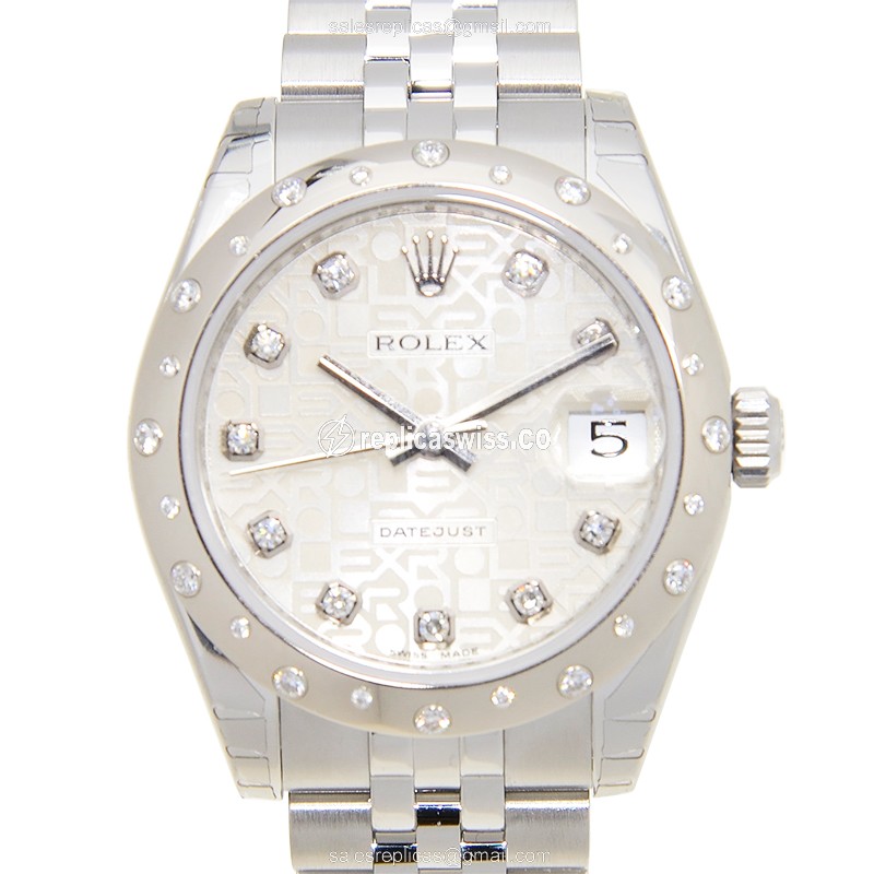 Rolex LADY DATEJUST Replica in 18kt Steel & White Gold | Automatic Movement & Silver Dial Watch