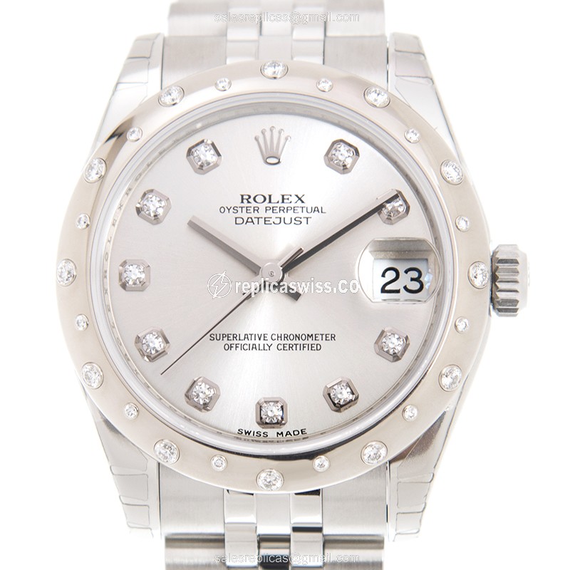 Rolex Lady Datejust Replica in Silver Dial 18kt Steel, Automatic Movement Watch