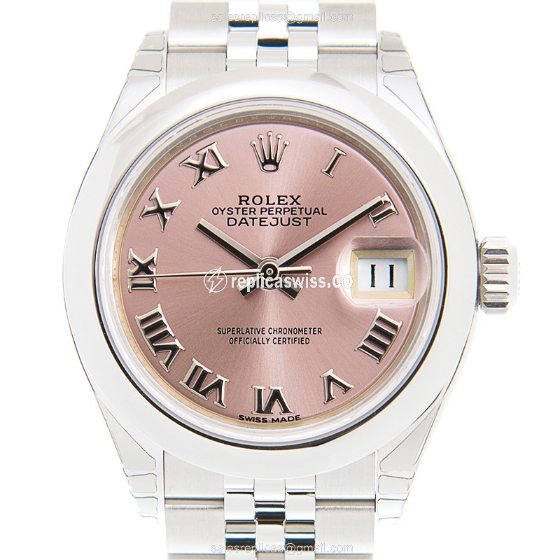 Rolex Lady Datejust Replica in Stainless Steel & Pink Dial | Automatic Movement, Elegant Silver