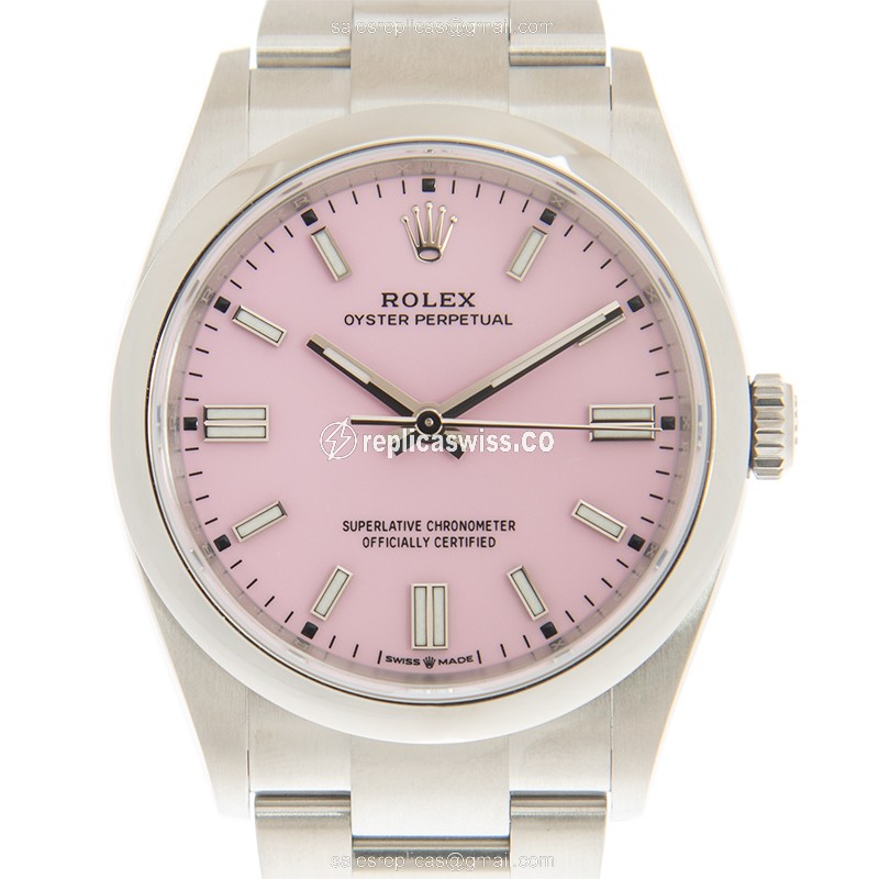 Rolex OYSTER PERPETUAL 126000-0008 Automatic Watch with Pink Dial & Stainless Steel Case
