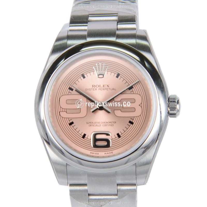 Rolex Oyster Perpetual 177200PKAR39MAXI Replica with Automatic Movement Pink Dial Watch