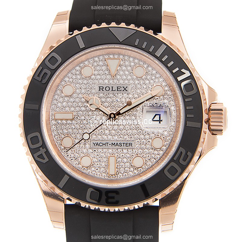 Rolex Yacht Master 116655 Replica in 18kt Gold, Automatic Movement & Silver Dial Watch