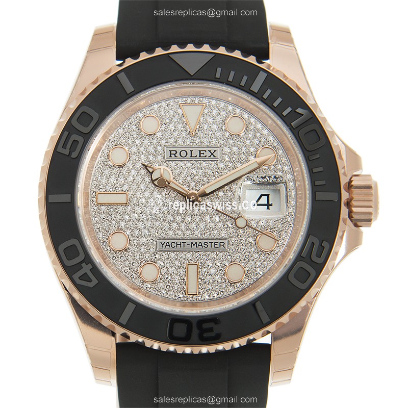 Rolex Yacht Master 126655-0005 Replica in 18kt Rose Gold | Automatic Movement & Silver Dial Watch