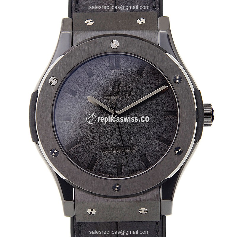 Sleek Hublot Classic Fusion Replica in Black Dial Ceramic Case with Automatic Movement Watch