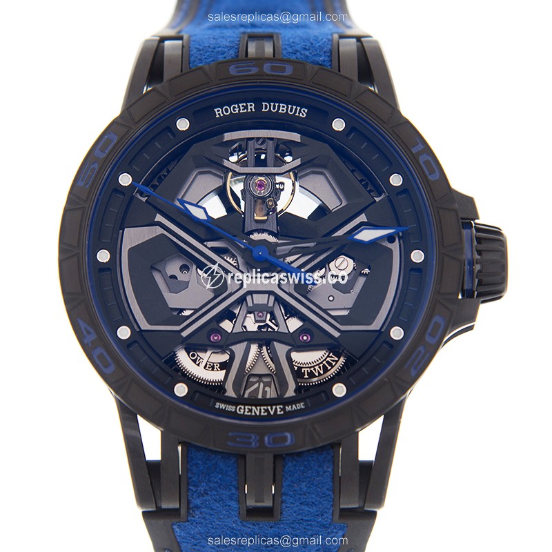 Sleek Roger Dubuis RDDBEX0749 Spider Automatic Replica, Titanium Case & Black Dial | Genuine
