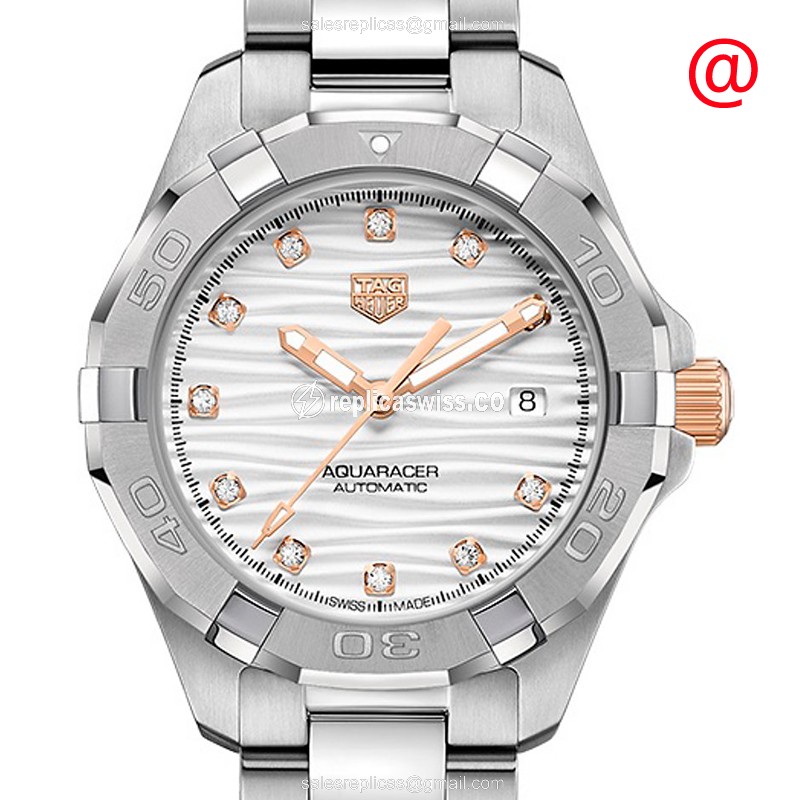 Sleek Tag Heuer WBD2320.BA0740 Aquaracer Replica in Stainless Steel & White Dial Watch