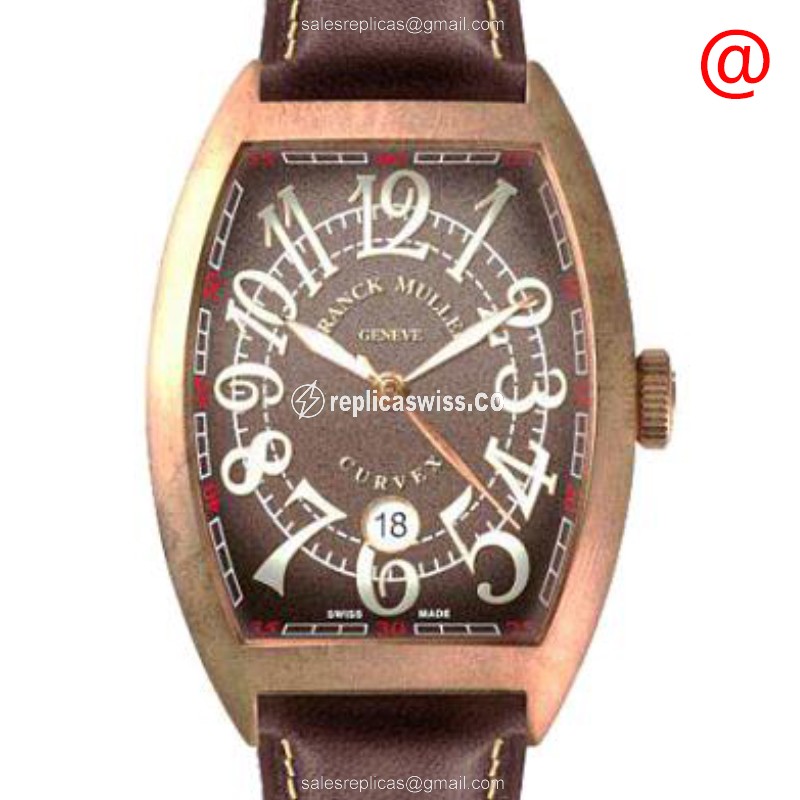 Sophisticated Brown Dial Franck Muller 8880 SC Cintree Curvex Automatic Bronze Watch with Genuine
