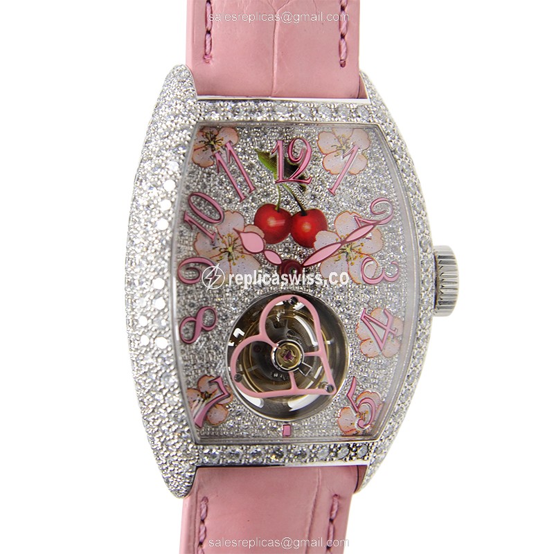 Sophisticated Franck Muller 3080 Curvex Replica, Manual Wind, 18kt White Gold Case, Silver Dial