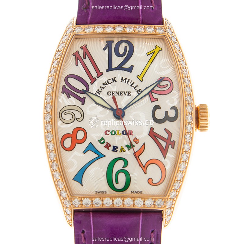 Sophisticated Franck Muller 5851 M SC COL DRM D 1R Watch, Automatic Movement, 18kt Rose Gold Case &