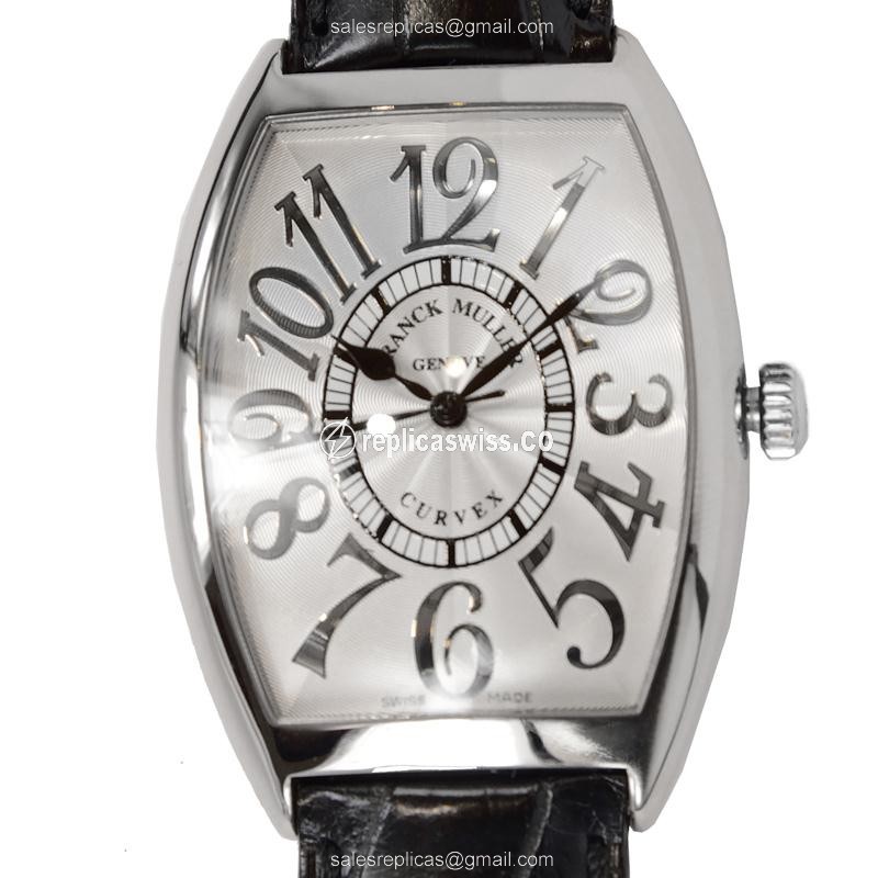 Sophisticated Franck Muller 6850 SC Cintree Curvex Replica with Silver Dial & 18kt Gold Case Watch