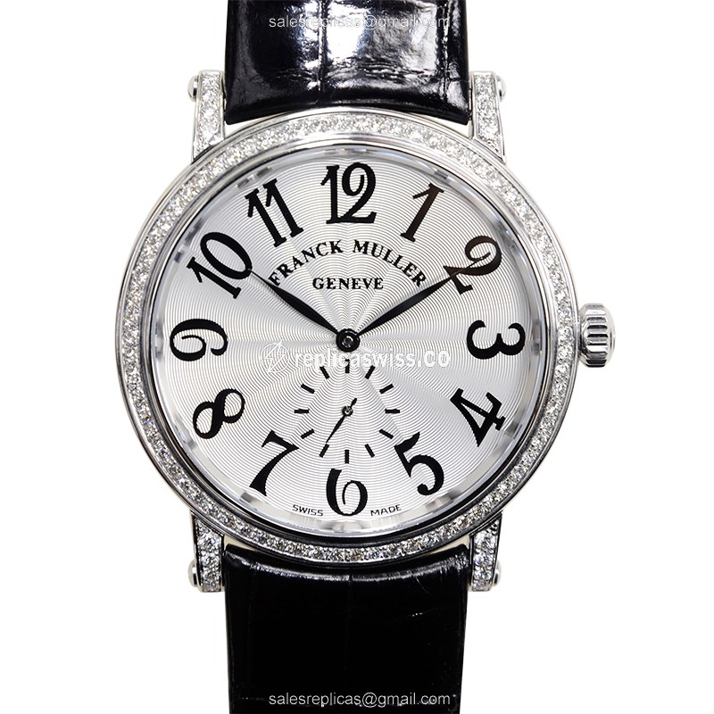 Sophisticated Franck Muller 7421 LIBERTY Replica, Automatic Movement, 18kt White Gold Case &