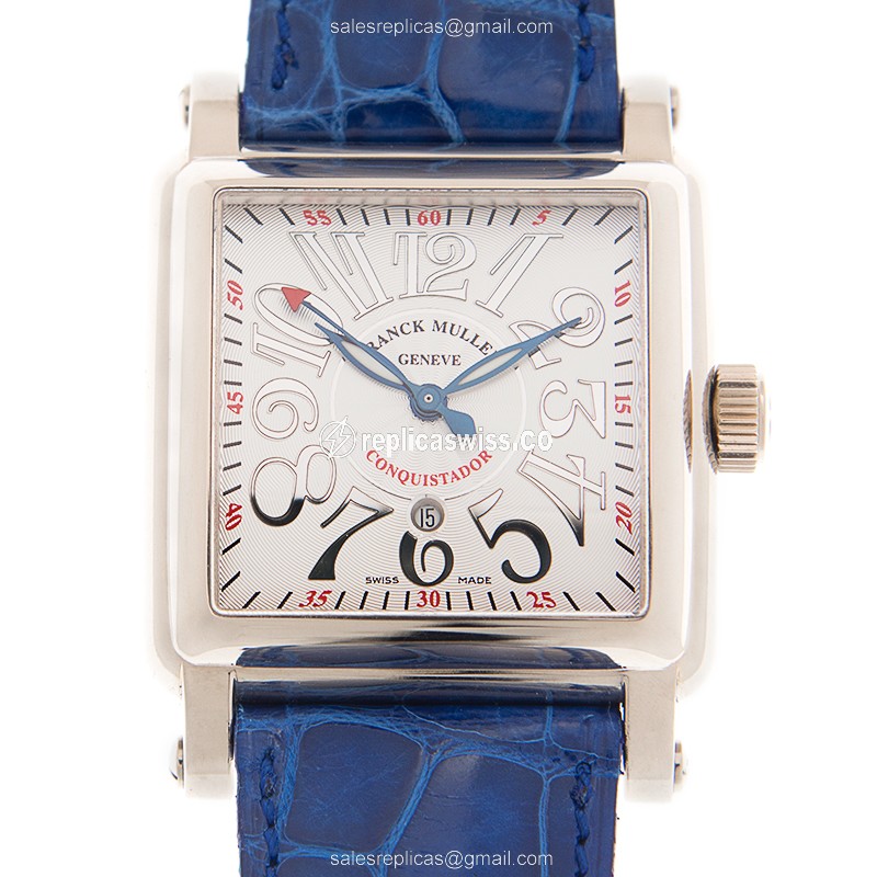 Sophisticated Franck Muller Conquistador Replica, Automatic, 18kt White Gold Case & Silver Dial