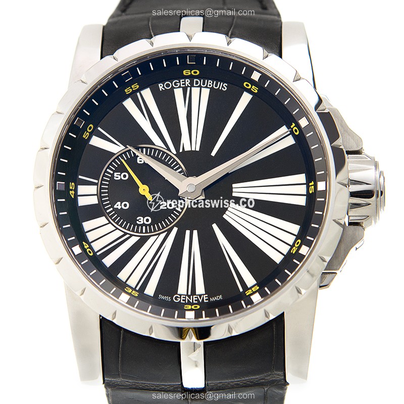 Sophisticated Roger Dubuis RDDBEX0263 EXCALIBUR Automatic Stainless Steel Replica, Black Alligator