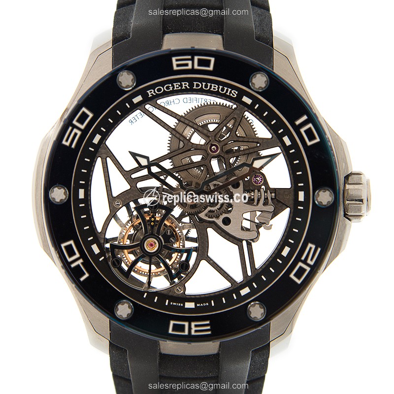 Sophisticated Roger Dubuis RDDBPU0010 Pulsion Watch | Manual Wind, Titanium Case | Skull Dial &