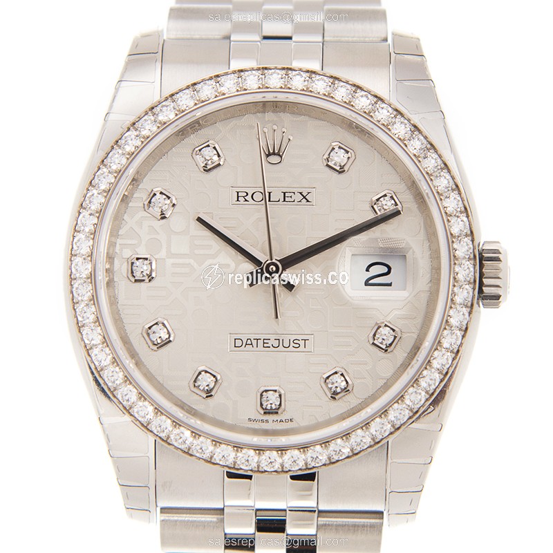 Stainless Steel Rolex Datejust 116244J Replica with Automatic Movement Silver Dial Watch