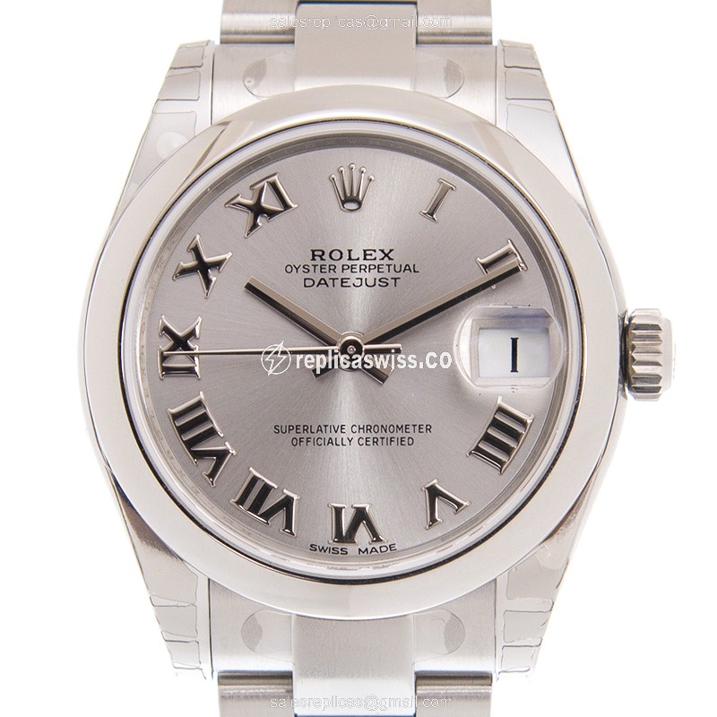 Stainless Steel Rolex Lady Datejust Replica in Silver — Automatic Movement & Sapphire Crystal Watch