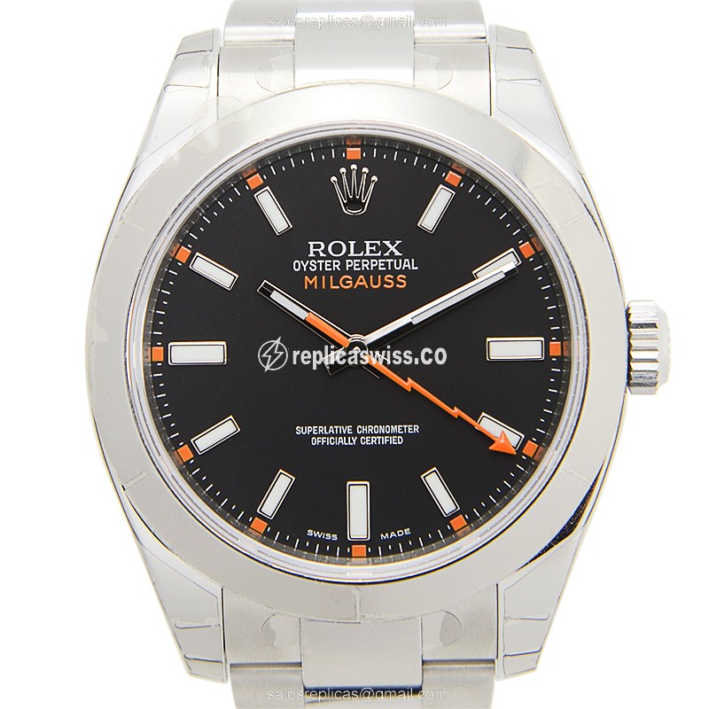 Stellar Rolex Milgauss Replica in Black Dial Stainless Steel Case, Automatic Movement Watch