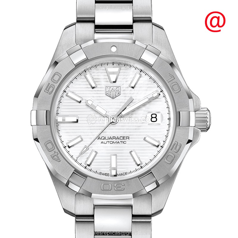 Tag Heuer AQUARACER Automatic Steel Case, White Dial, Silver Clasp & Strap Watch